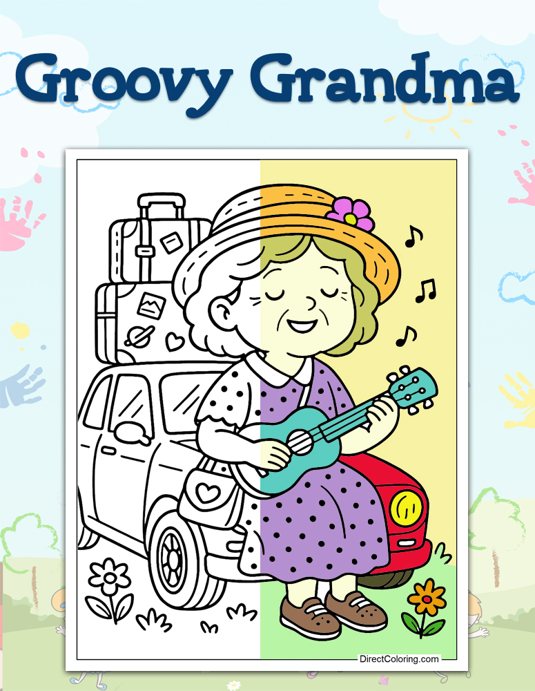 Groovy Grandma Coloring Pages
